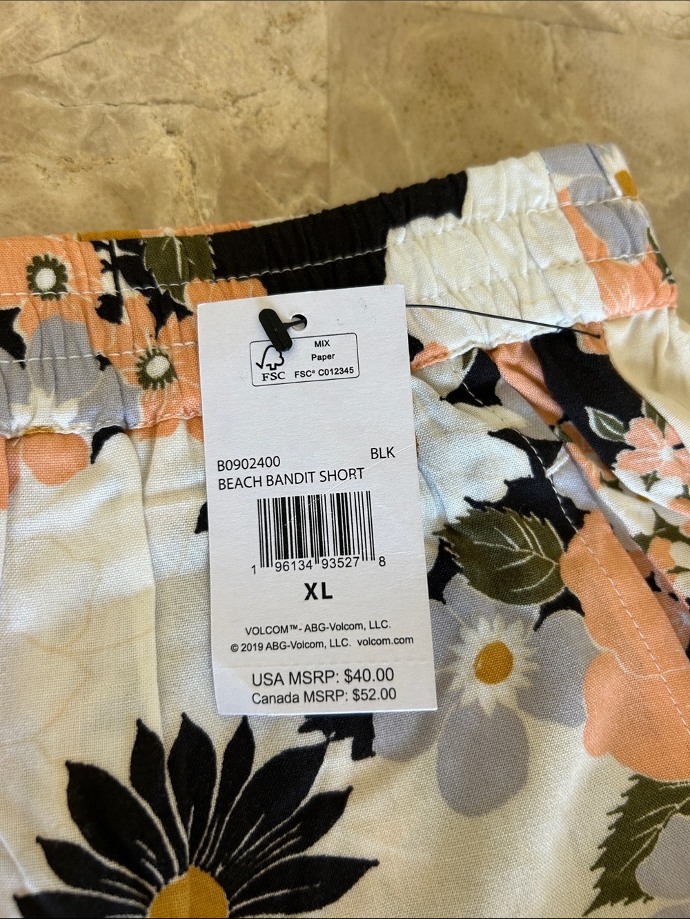 NWT Volcom Beach Bandit Shorts Floral Print Women’s Size XL - Picture 5 of 9